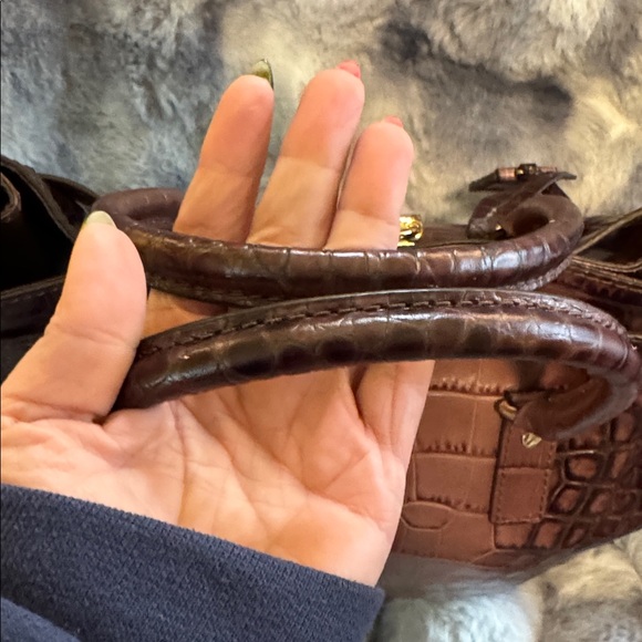 Michael Kors Hamilton Brown Crocodile-Embossed Handbag - Picture 5 of 7